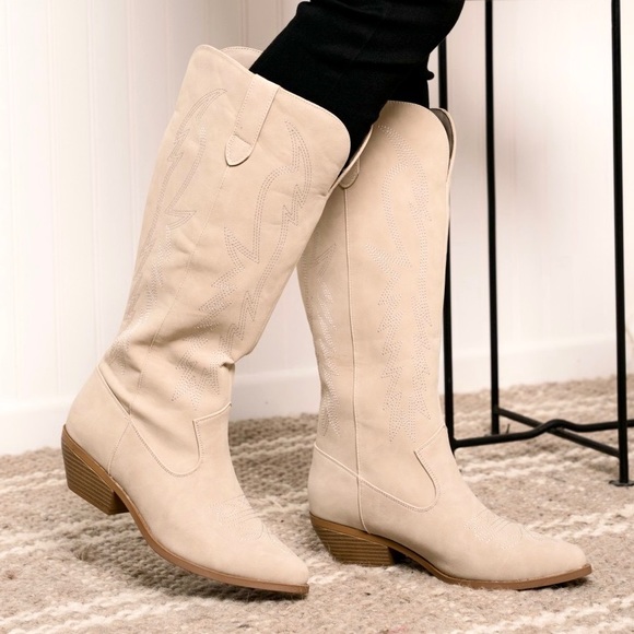 Shoes - Western Knee High Sand Boots